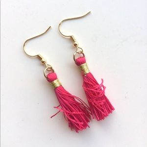 🆕 Handmade Pink Tassel Earrings